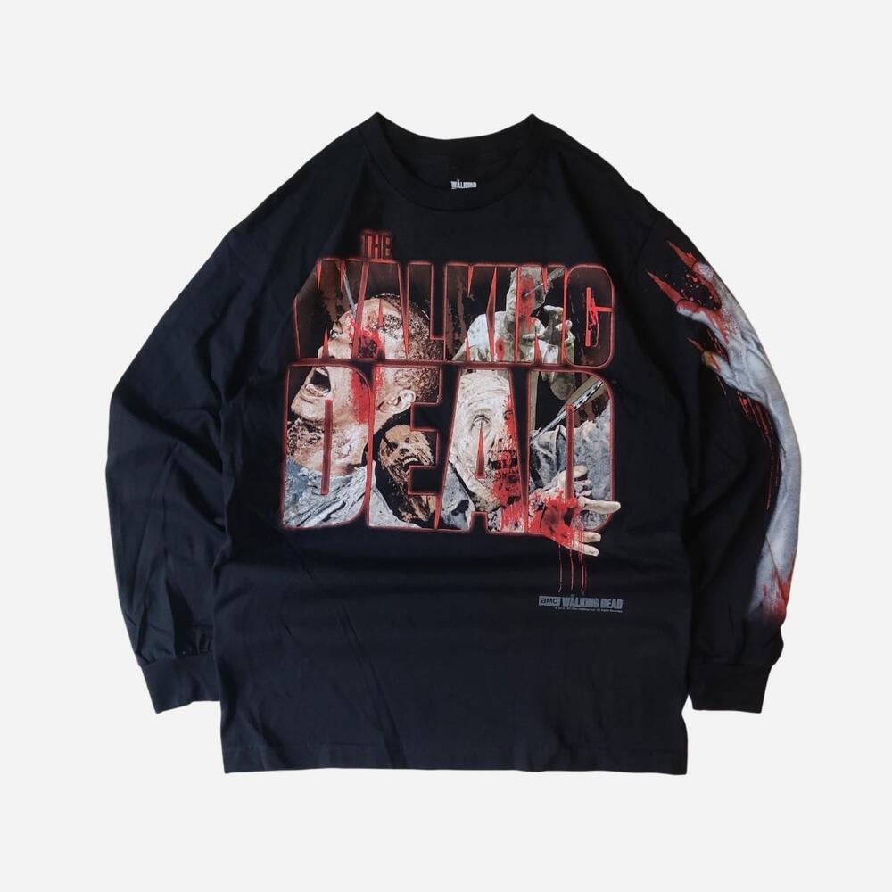 The Walking Dead Long Sleeve Cotton T-Shirt with graphic featuring 'THE WALKING